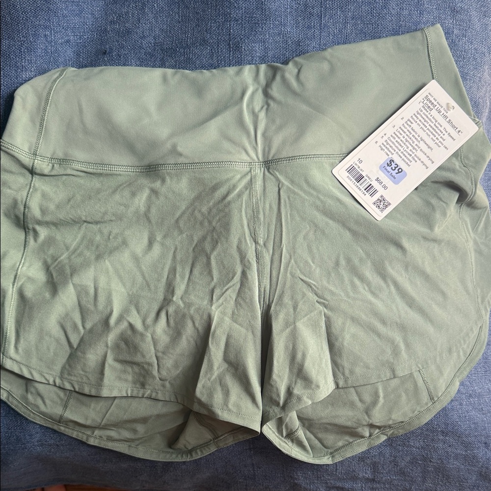 Lululemon Speed Up Green Shorts